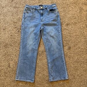 Quince‎ Stretch High Rise Kick Flare Jeans Medium Wash
